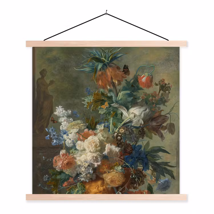 Schoolplaat - Stilleven met bloemen - Schilderij van Jan van Huysum — 1