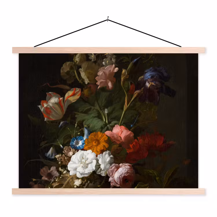 Schoolplaat - Vaas met bloemen - Schilderij van Rachel Ruysch — 1