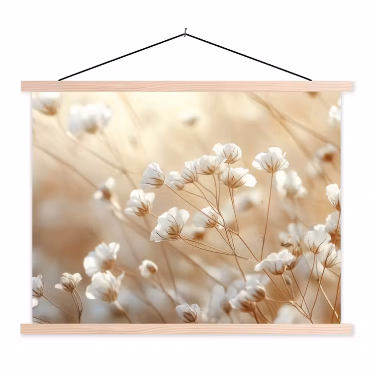 Schoolplaat - Wilde - Bloemen - Wit — 1