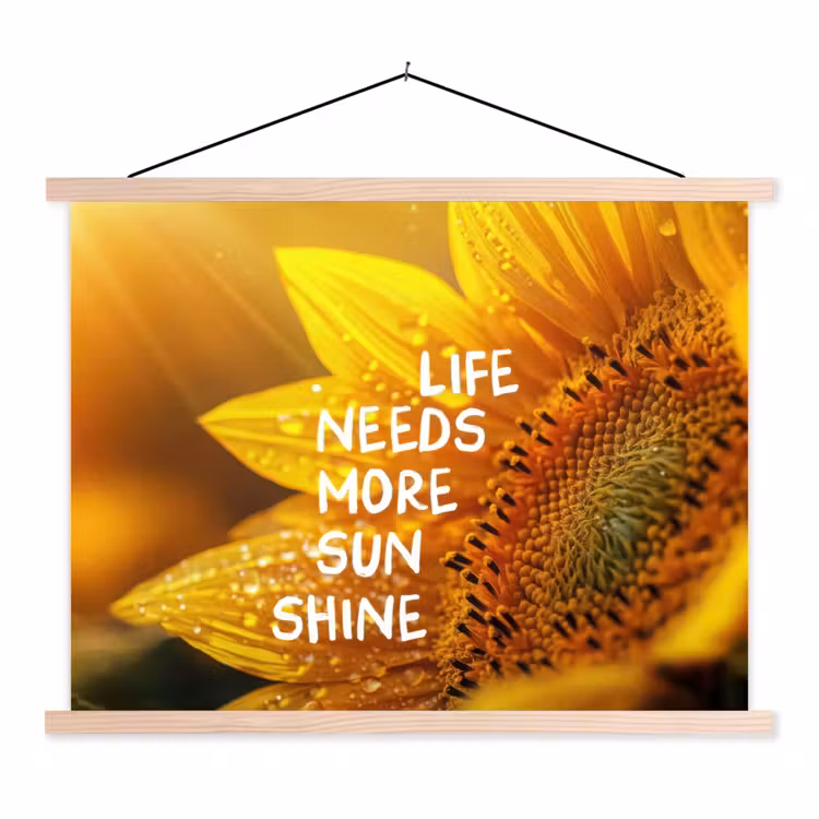 Schoolplaat - Zonnebloem - Close up - Geel - Quote — 1
