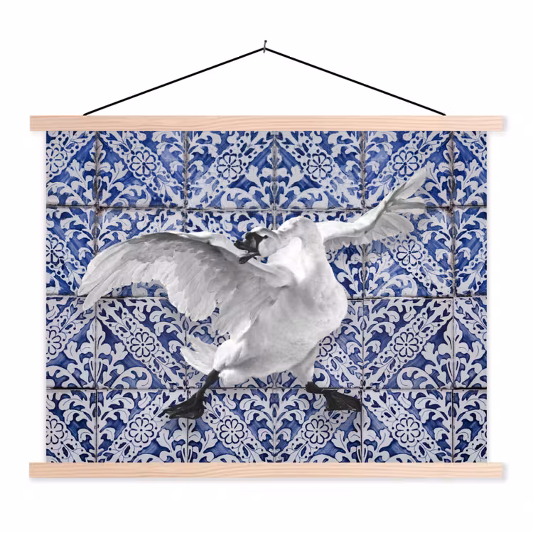 Schoolplaat - Zwaan - Kunst - Delfts blauw - Schilderij - Oude meesters — 1