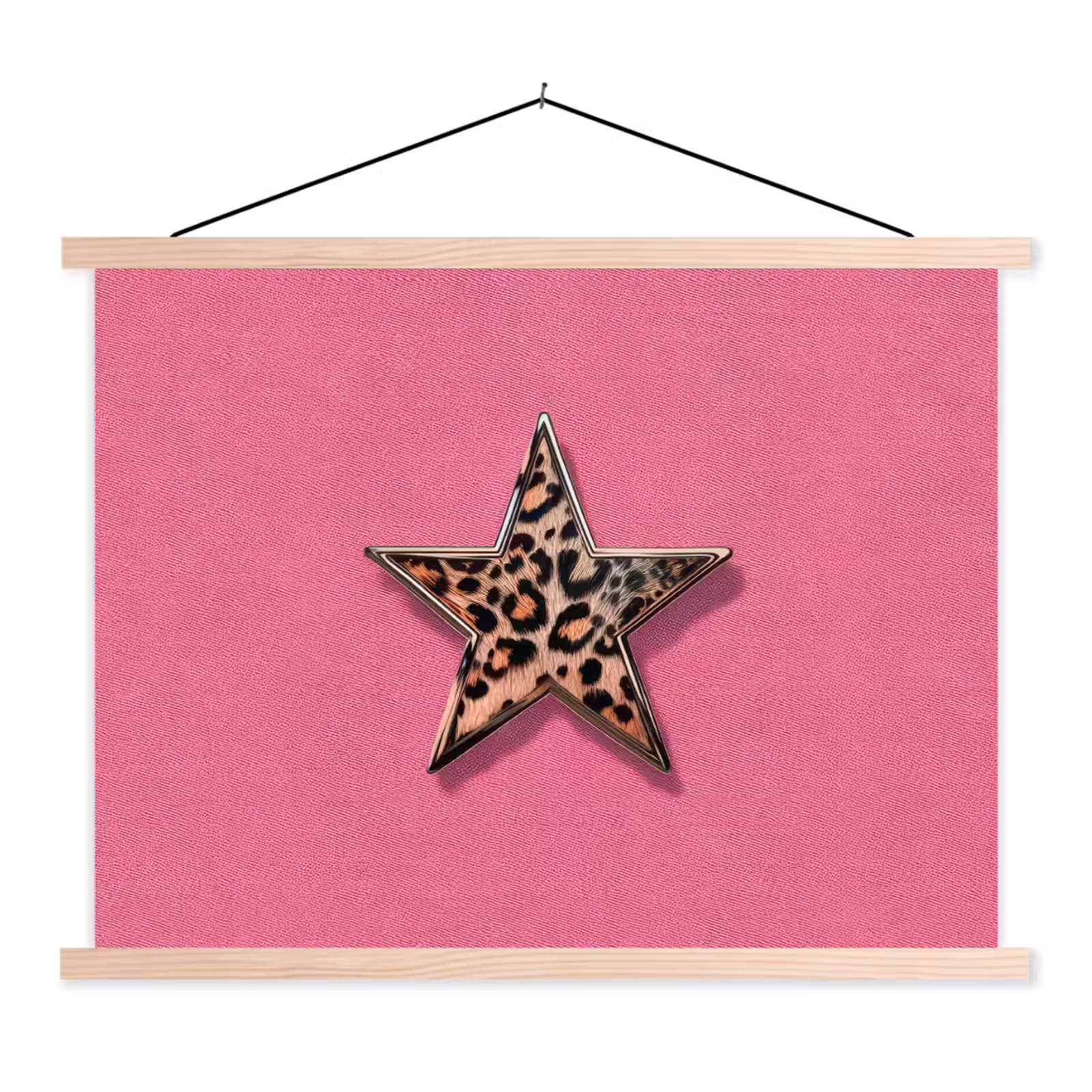 Schoolplaat - Ster - Luipaard - Print - Roze — 1