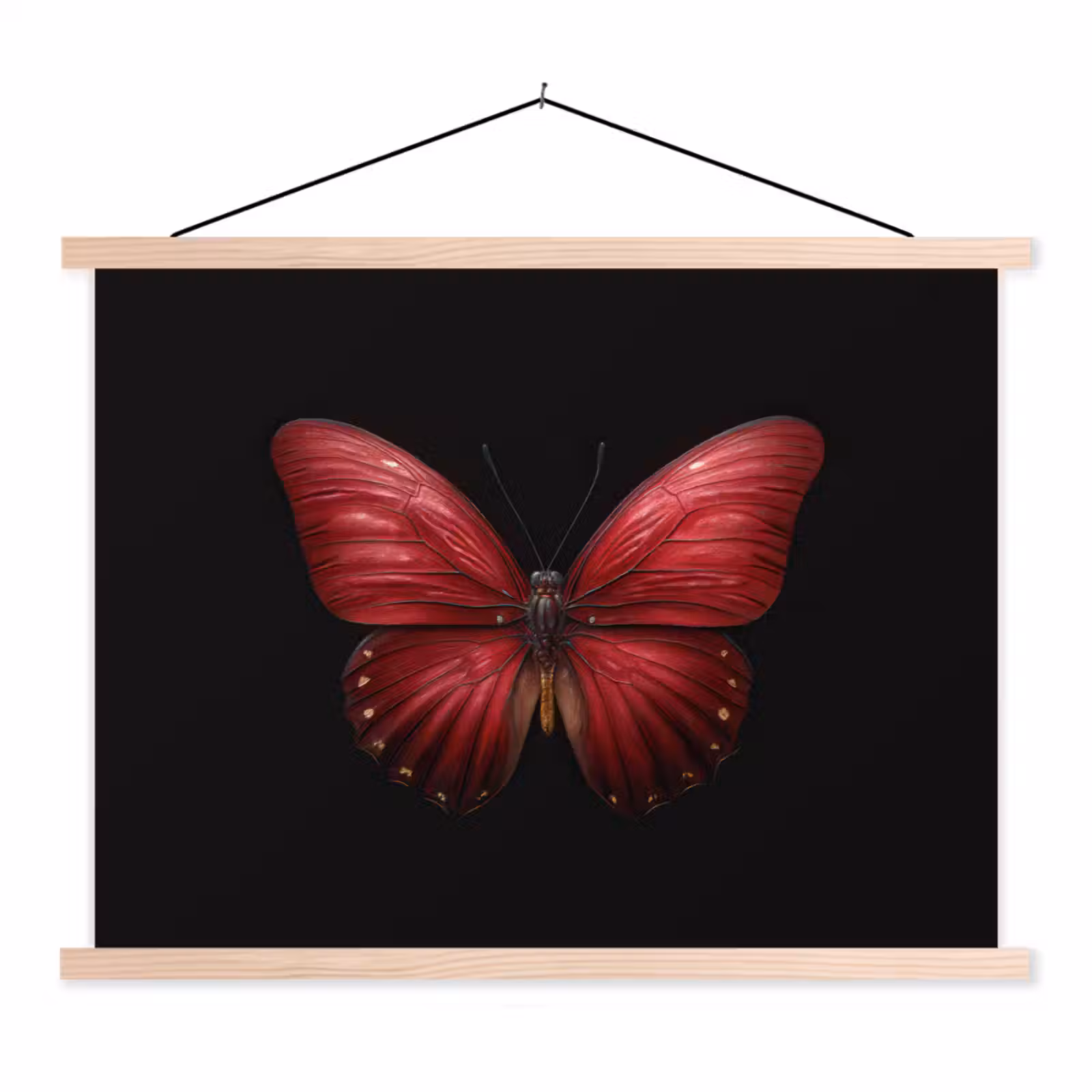 Schoolplaat - Vlinder - Rood - Minimalistisch — 1