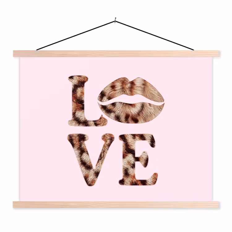 Schoolplaat - Tekst - Love - Pantervacht - Lichtroze — 1