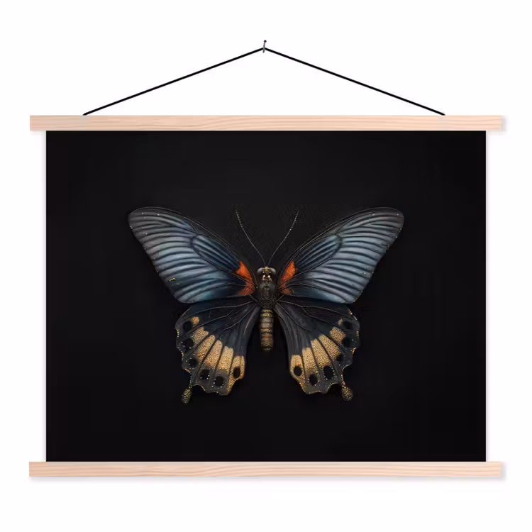 Schoolplaat - Vlinder - Metaalachtig - Geometrisch patroon — 1