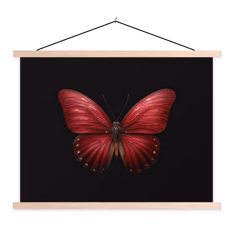 Schoolplaat - Vlinder - Rood - Minimalistisch — 1