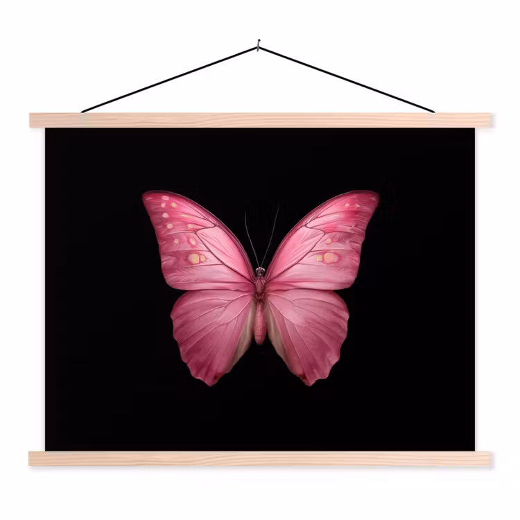 Schoolplaat - Vlinder - roze - Elegant — 1