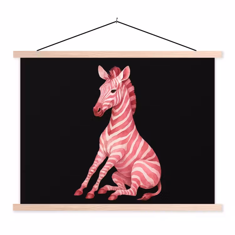 Schoolplaat - Zebra - Roze - Gestreept — 1