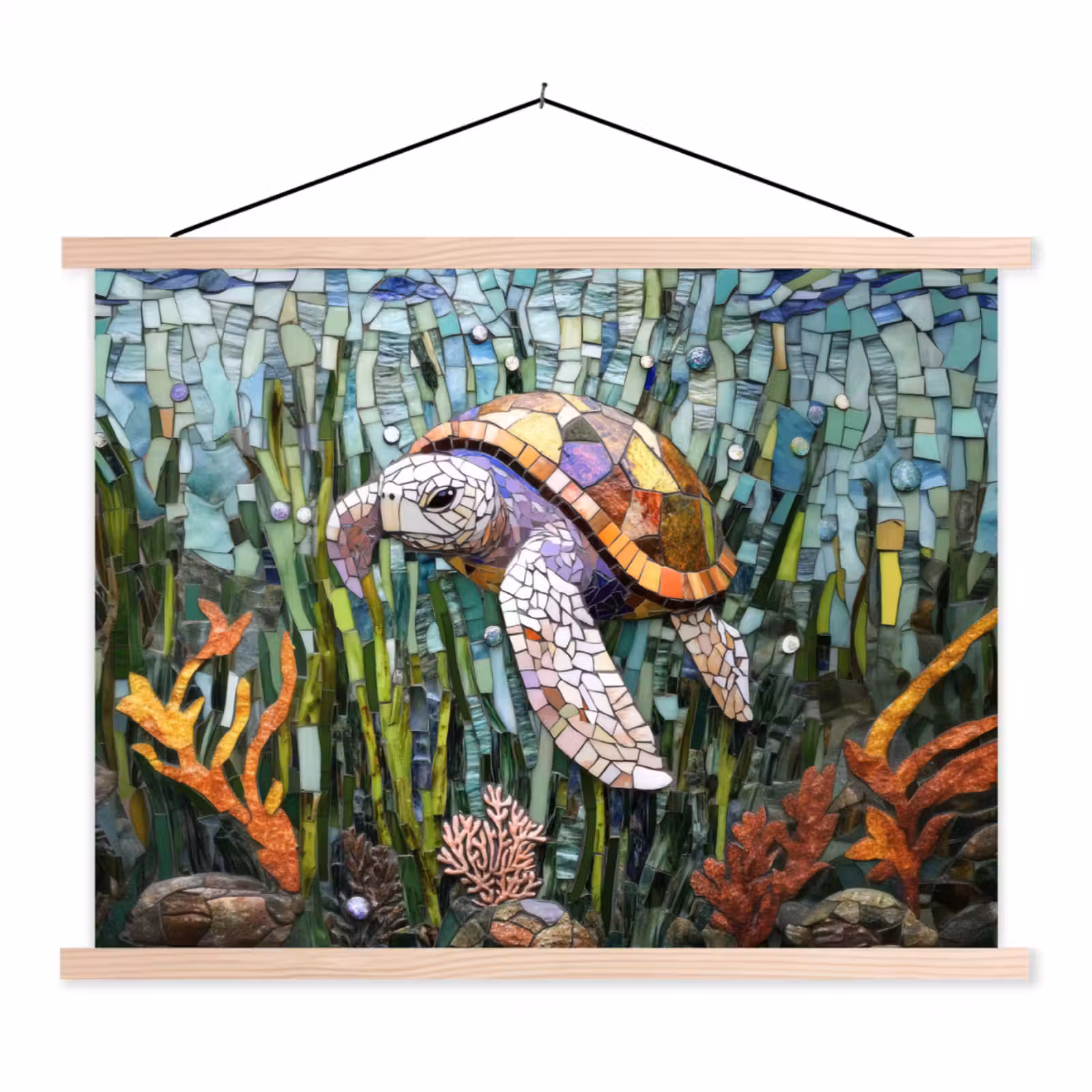 Schoolplaat - Schildpad - Zeewier - Mozaïek — 1