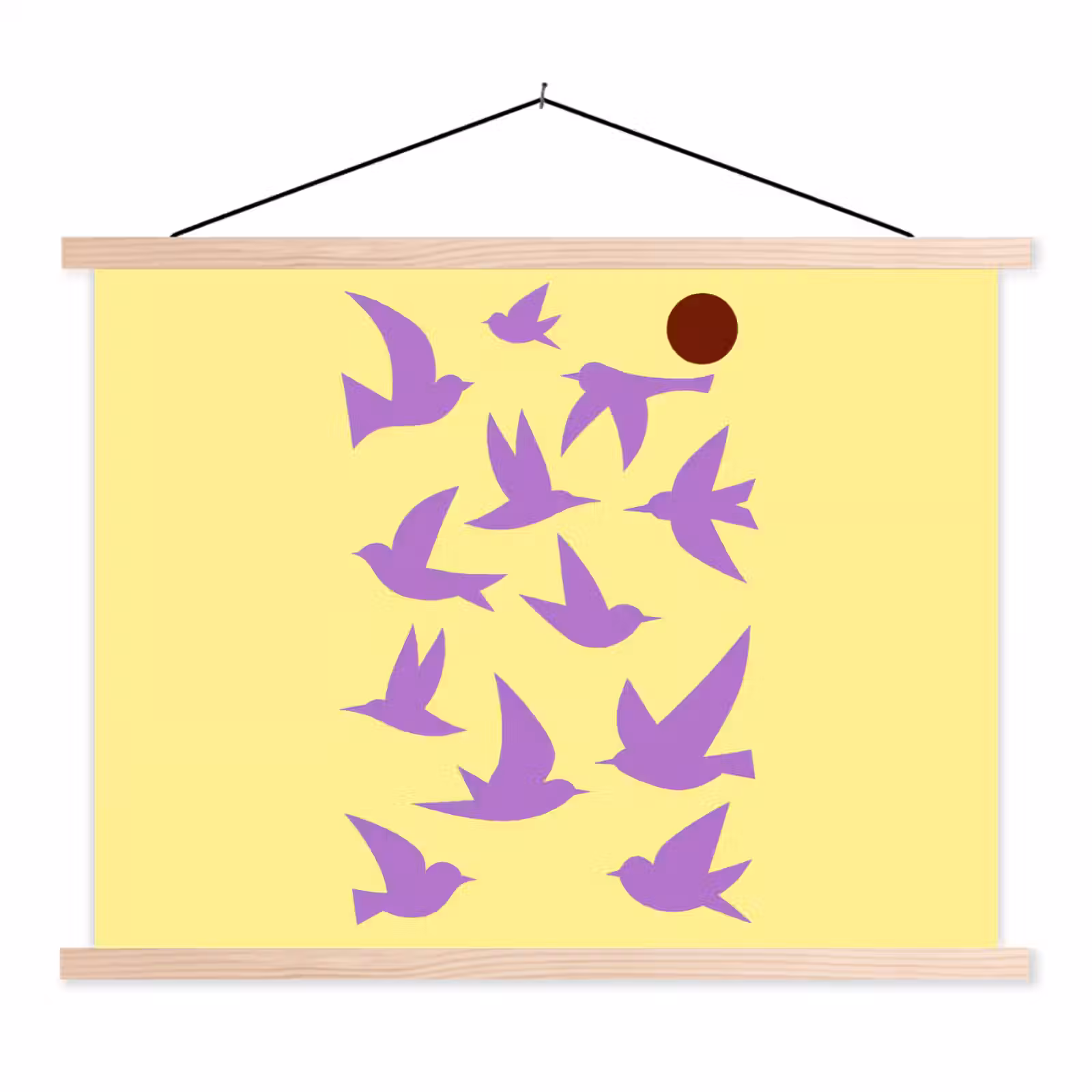 Schoolplaat - Vogels - Cirkel - Geel - Beweging — 1