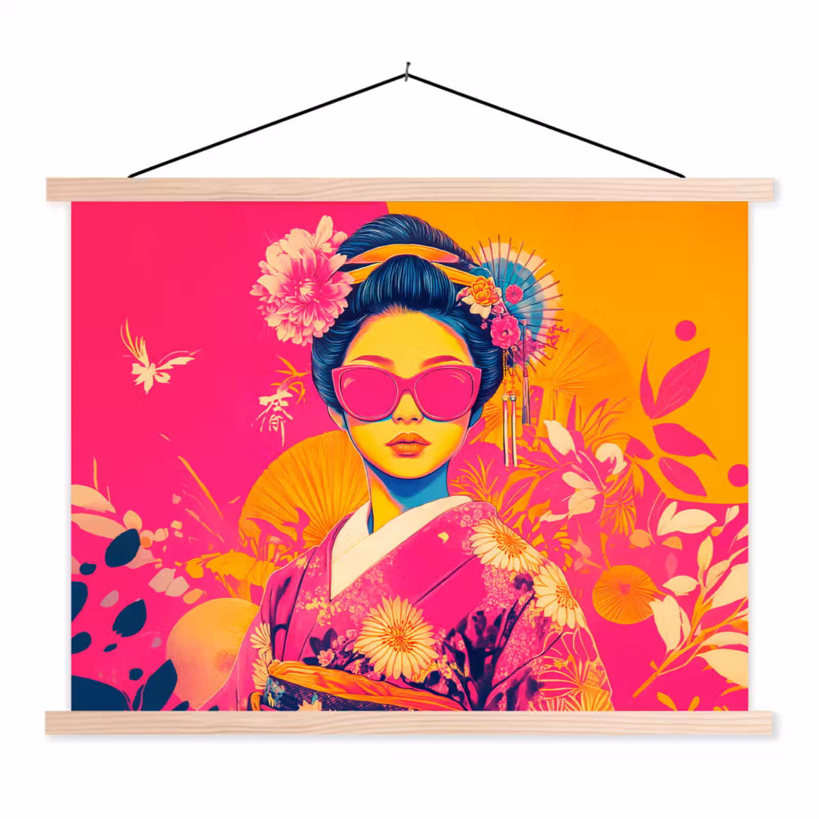 Schoolplaat - Vrouw - Zonnebril - Abstract - Oranje — 1
