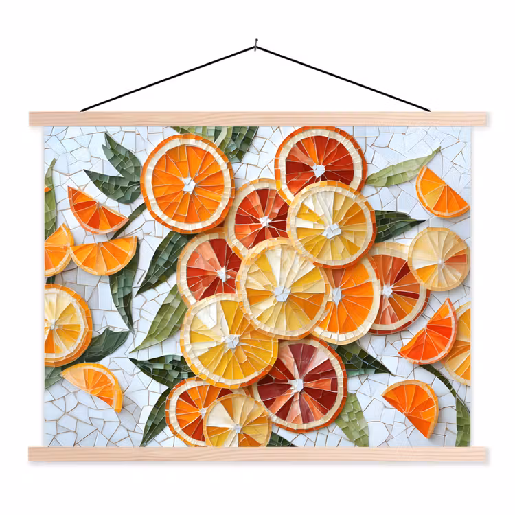 Schoolplaat - Schijfjes - Fruit - Oranje - Mozaïek — 1