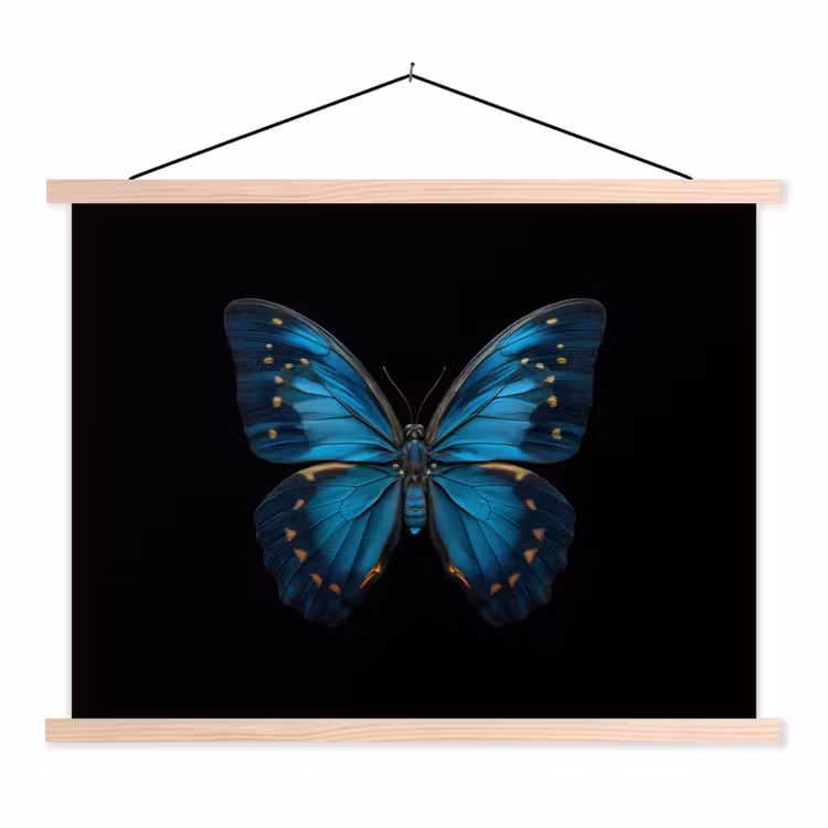 Schoolplaat - Vlinder - Blauw - Contrast — 1