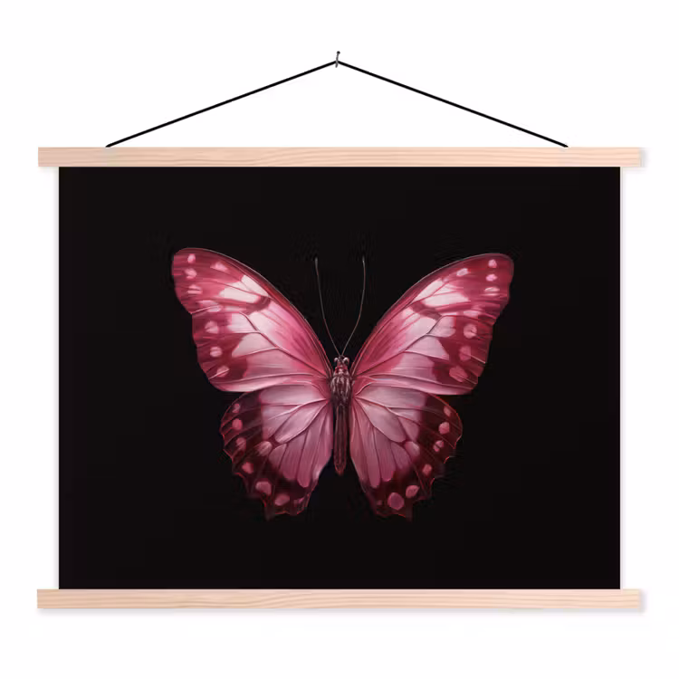 Schoolplaat - Vlinder - Fuchsia - Grafisch — 1