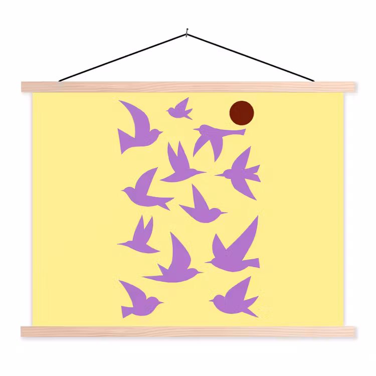 Schoolplaat - Vogels - Cirkel - Geel - Beweging — 1