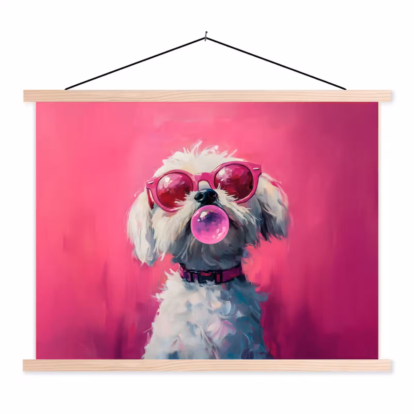 Schoolplaat - Pink - Hond - Bubbel — 1