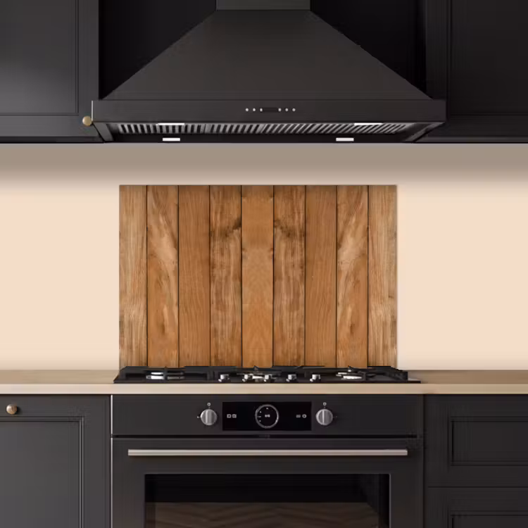 Spatscherm keuken - Hout - Naturel - Planken - Structuur — 2