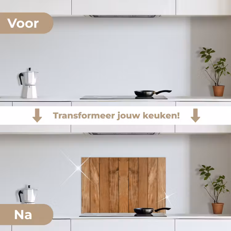Spatscherm keuken - Hout - Naturel - Planken - Structuur — 3