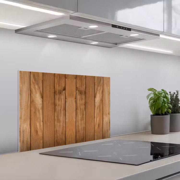 Spatscherm keuken - Hout - Naturel - Planken - Structuur — 5