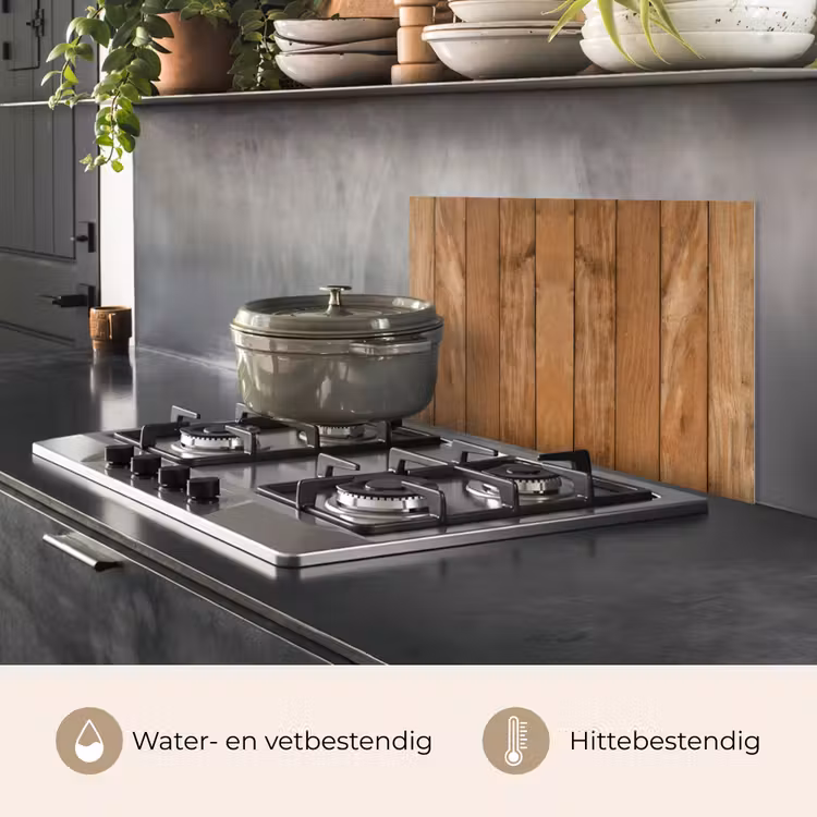 Spatscherm keuken - Hout - Naturel - Planken - Structuur — 7