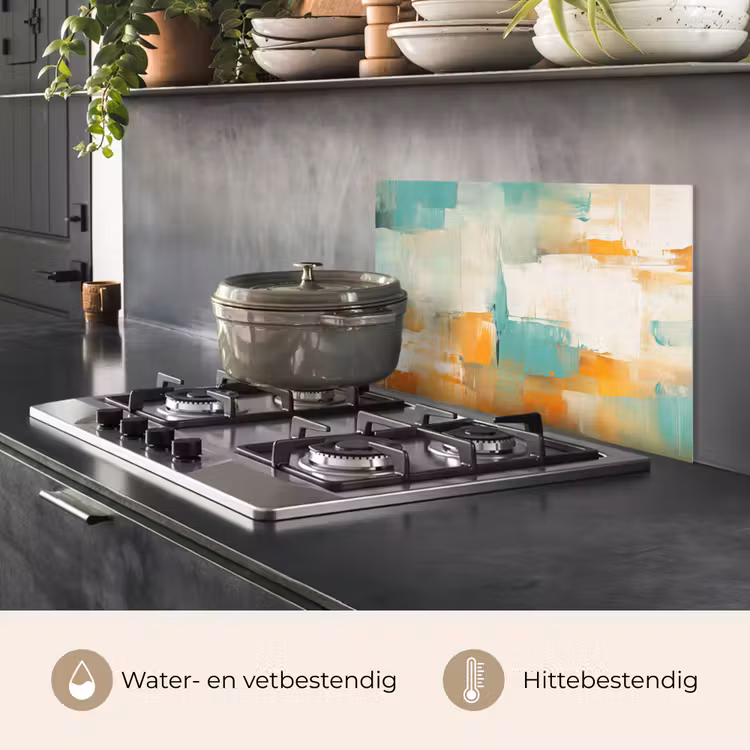 Spatscherm keuken - Kunst - Abstract - Blauw - Wit — 7