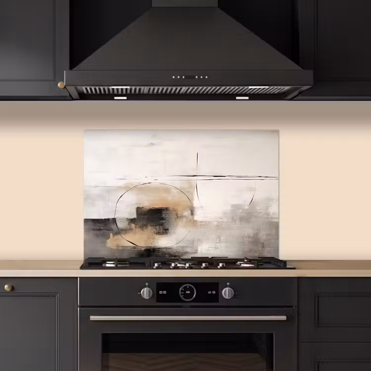 Spatscherm keuken - Kunst - Abstract - Grijs - Industrieel — 2