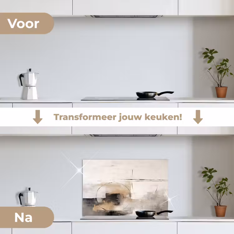 Spatscherm keuken - Kunst - Abstract - Grijs - Industrieel — 3