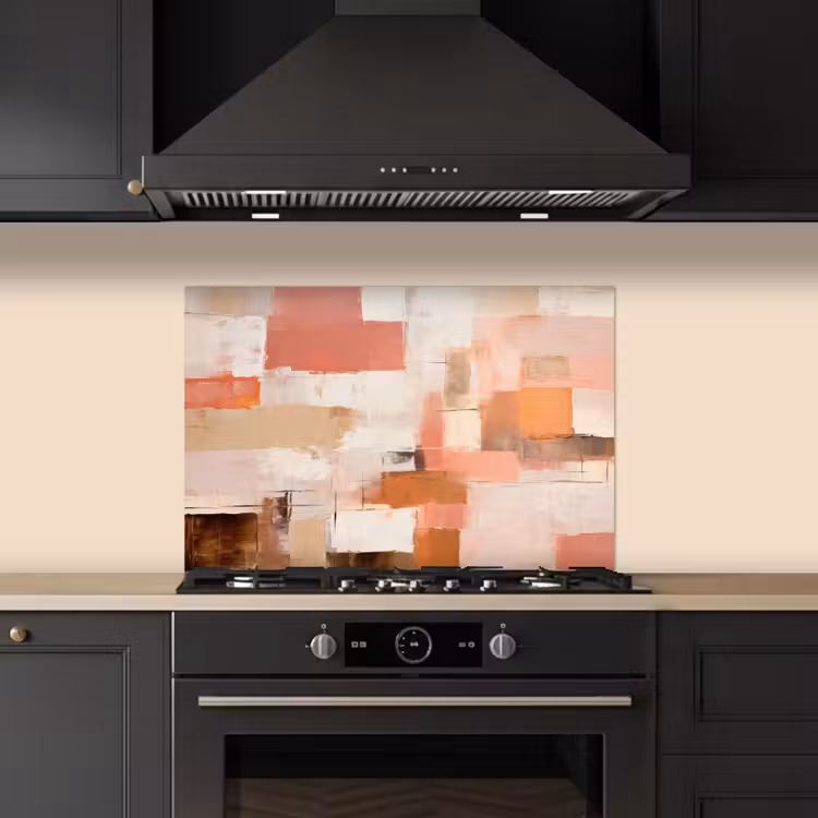 Spatscherm keuken - Kunst - Roze - Abstract — 2