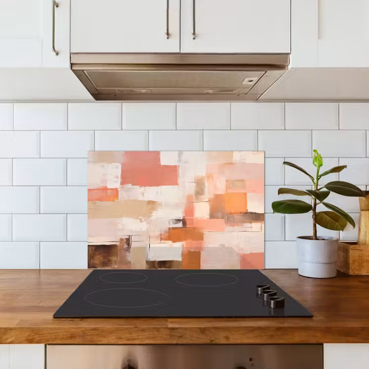 Spatscherm keuken - Kunst - Roze - Abstract — 6