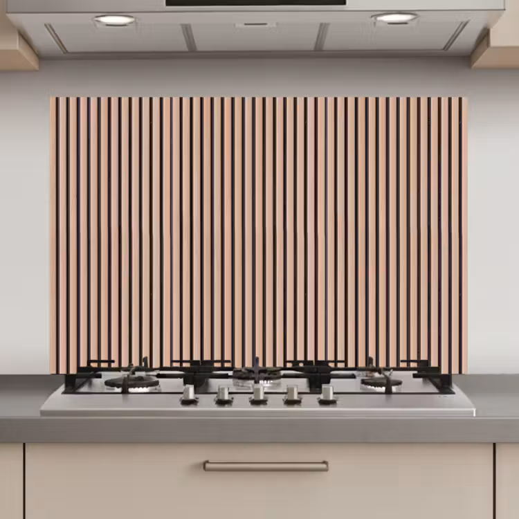 Spatscherm keuken - Retro - Hout - Plank - Naturel — 1