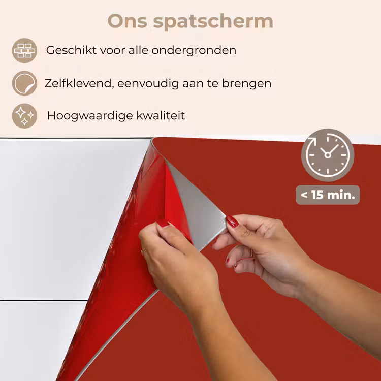 Spatscherm keuken - Schuin - Loveyou - Rood — 4