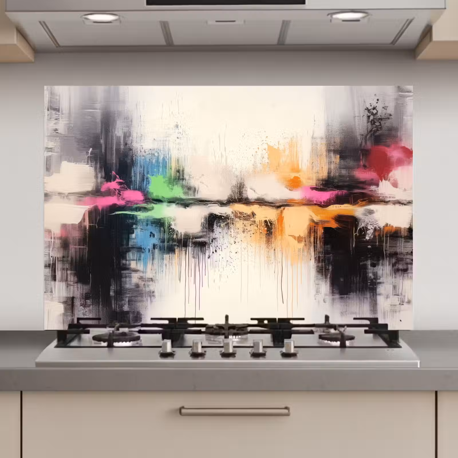 Spatscherm keuken - Abstract - Kleurexplosie - Landschap — 1