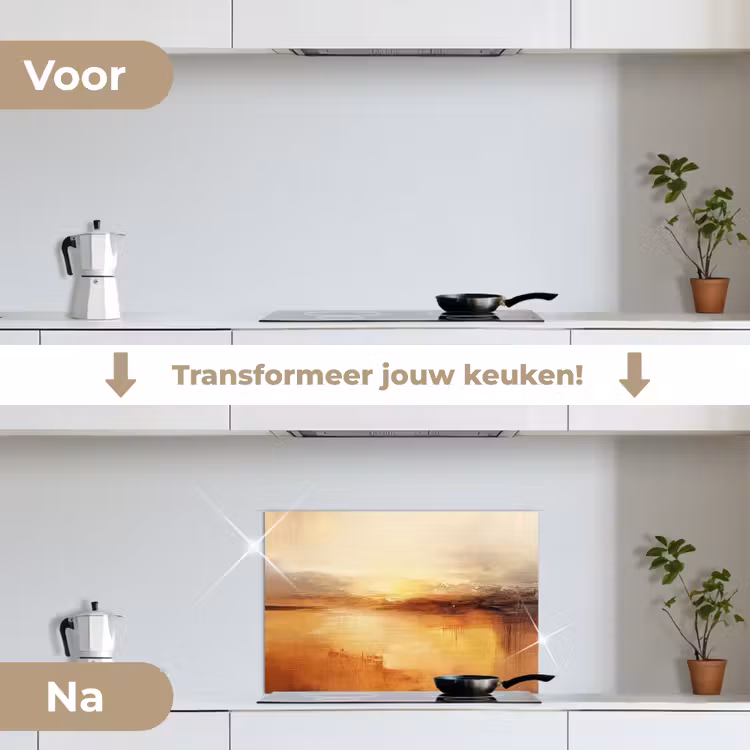 Spatscherm keuken - Abstract - Bruin - Modern - Herfst kleuren — 3