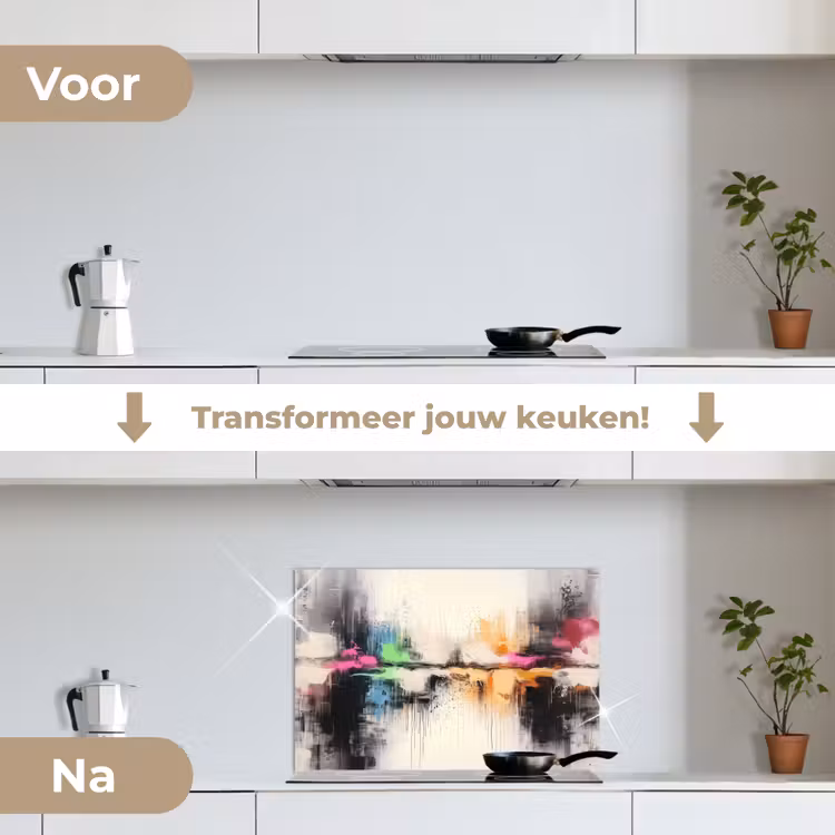 Spatscherm keuken - Abstract - Kleurexplosie - Landschap — 3
