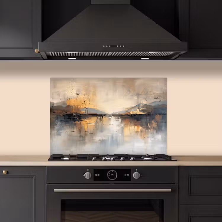 Spatscherm keuken - Abstract - Modern - Beige - Aesthetic - Goud — 2