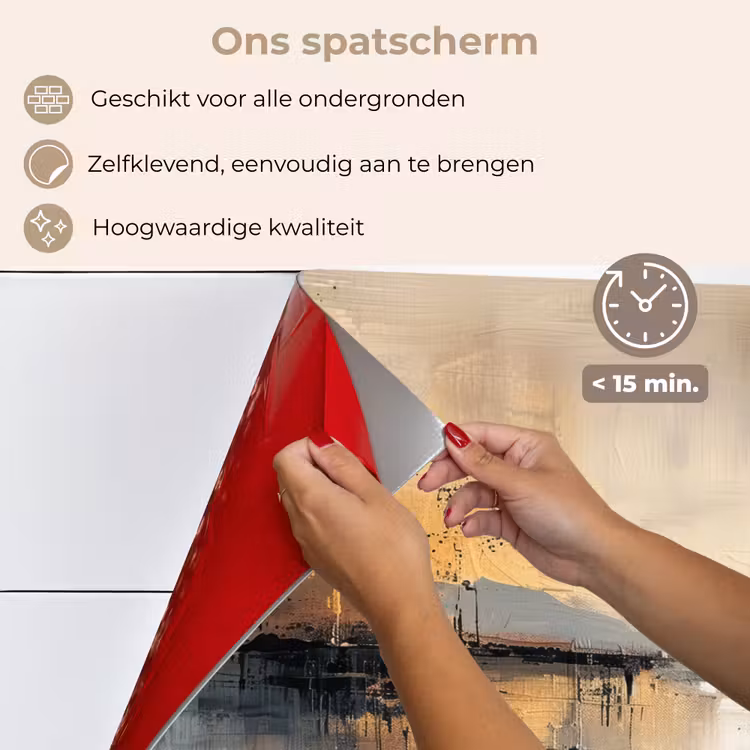 Spatscherm keuken - Abstract - Modern - Beige - Aesthetic - Goud — 4