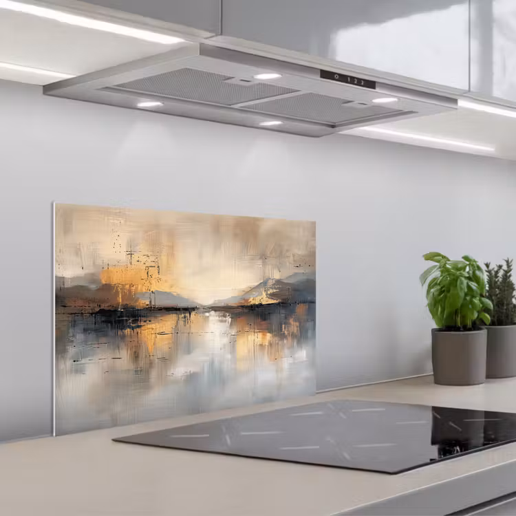 Spatscherm keuken - Abstract - Modern - Beige - Aesthetic - Goud — 5
