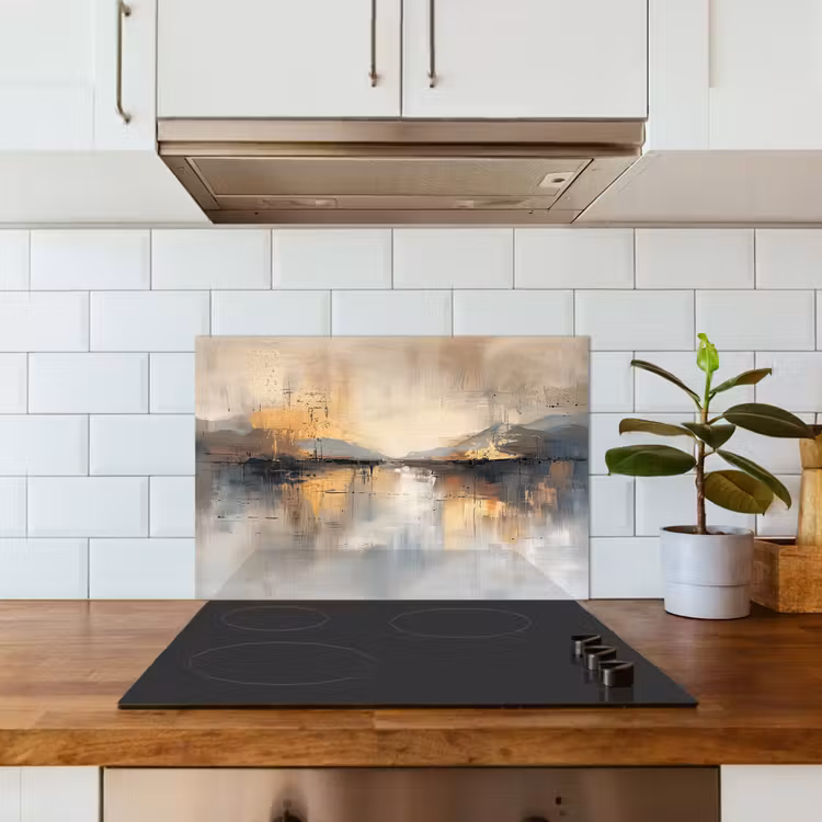 Spatscherm keuken - Abstract - Modern - Beige - Aesthetic - Goud — 6