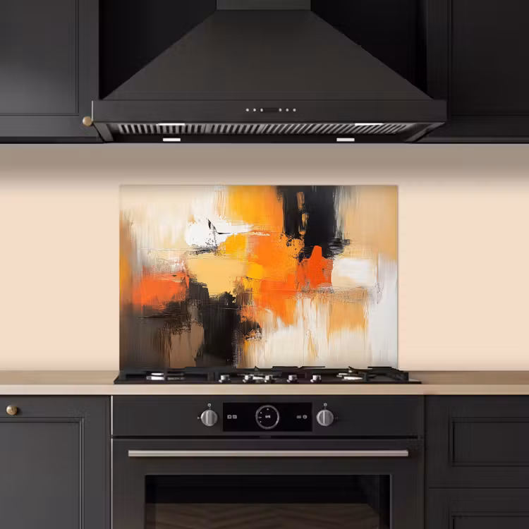 Spatscherm keuken - Abstract - Modern - Verflook - Herfst kleuren - Oranje — 2