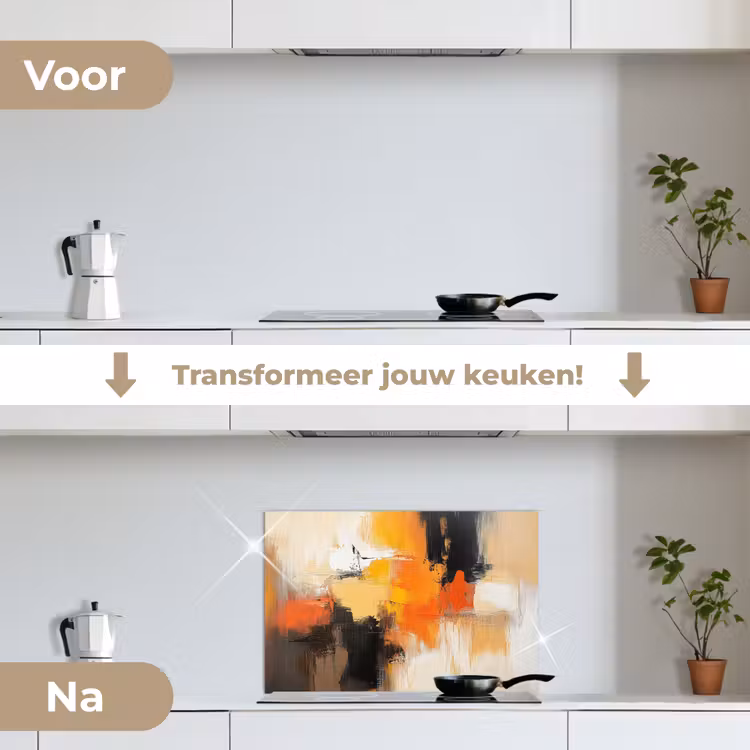 Spatscherm keuken - Abstract - Modern - Verflook - Herfst kleuren - Oranje — 3