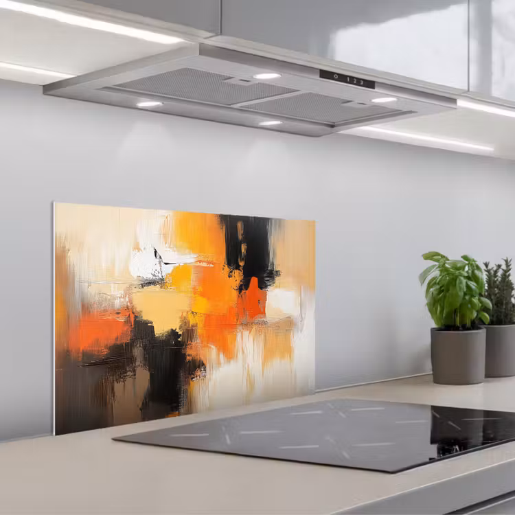 Spatscherm keuken - Abstract - Modern - Verflook - Herfst kleuren - Oranje — 5
