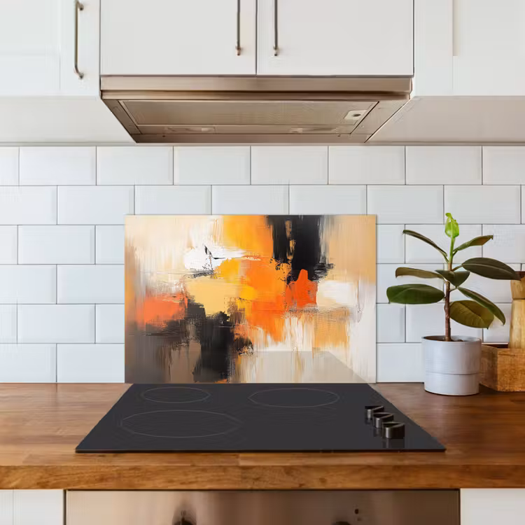 Spatscherm keuken - Abstract - Modern - Verflook - Herfst kleuren - Oranje — 6