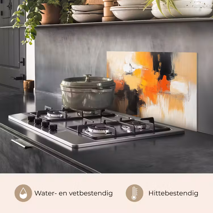 Spatscherm keuken - Abstract - Modern - Verflook - Herfst kleuren - Oranje — 7
