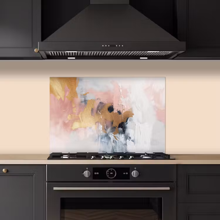 Spatscherm keuken - Abstract - Pastel kleuren - Goud - Modern - Aesthetic — 2