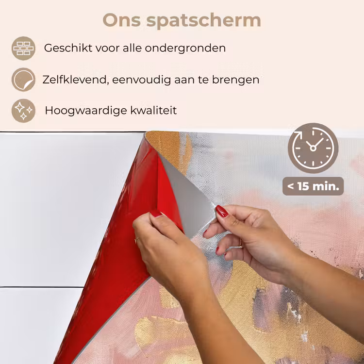 Spatscherm keuken - Abstract - Pastel kleuren - Goud - Modern - Aesthetic — 4