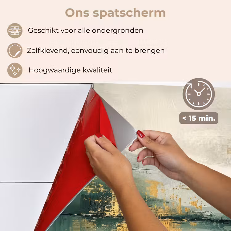 Spatscherm keuken - Groen - Modern - Abstract - Goud — 4