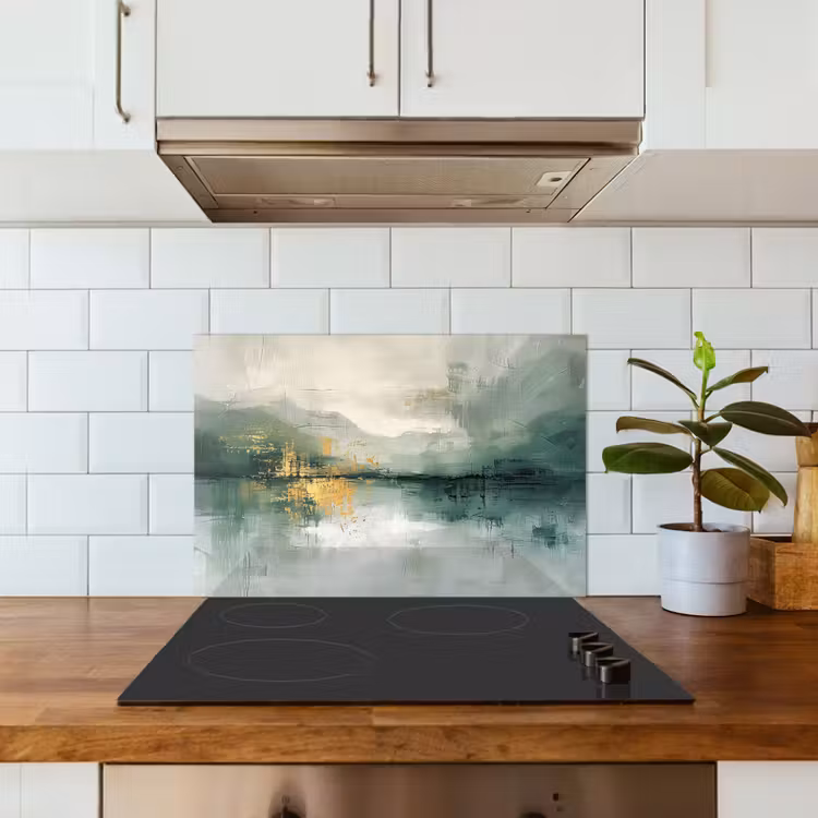 Spatscherm keuken - Groen - Modern - Abstract - Goud — 6