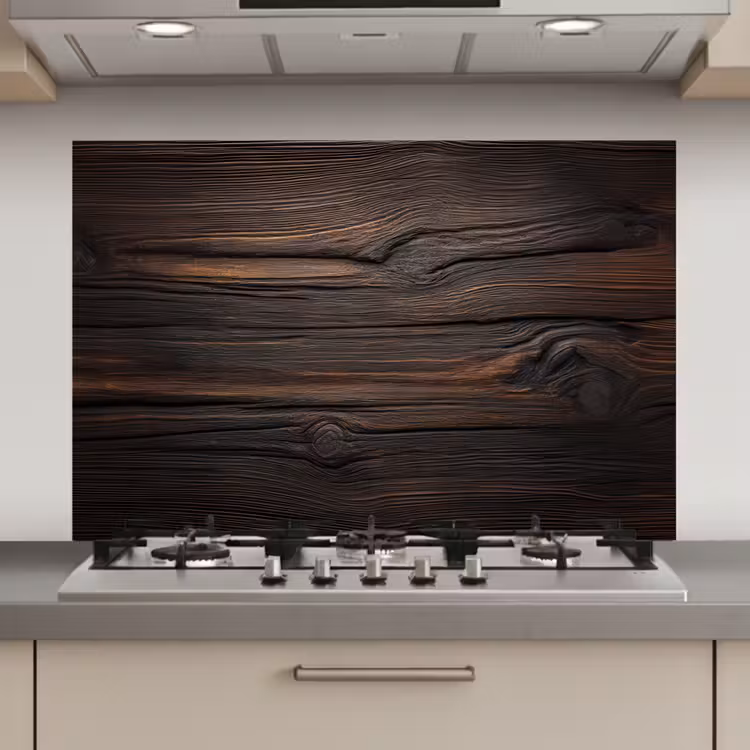 Spatscherm keuken - Hout - Grillige nerven — 1