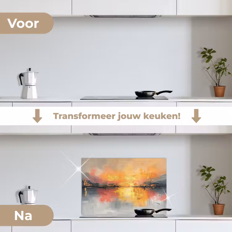 Spatscherm keuken - Modern - Abstract - Goud - Roze — 3
