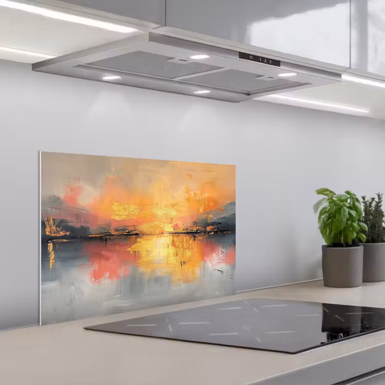 Spatscherm keuken - Modern - Abstract - Goud - Roze — 5